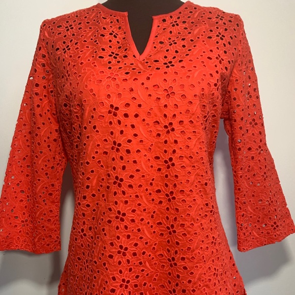 🆕 NWT Talbots Eyelet Bell Sleeve Top Cami Floral - Picture 2 of 12